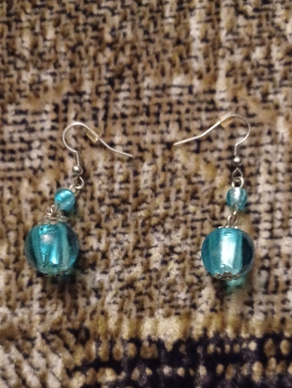 4/$30 Teal Bead Drop Earrings